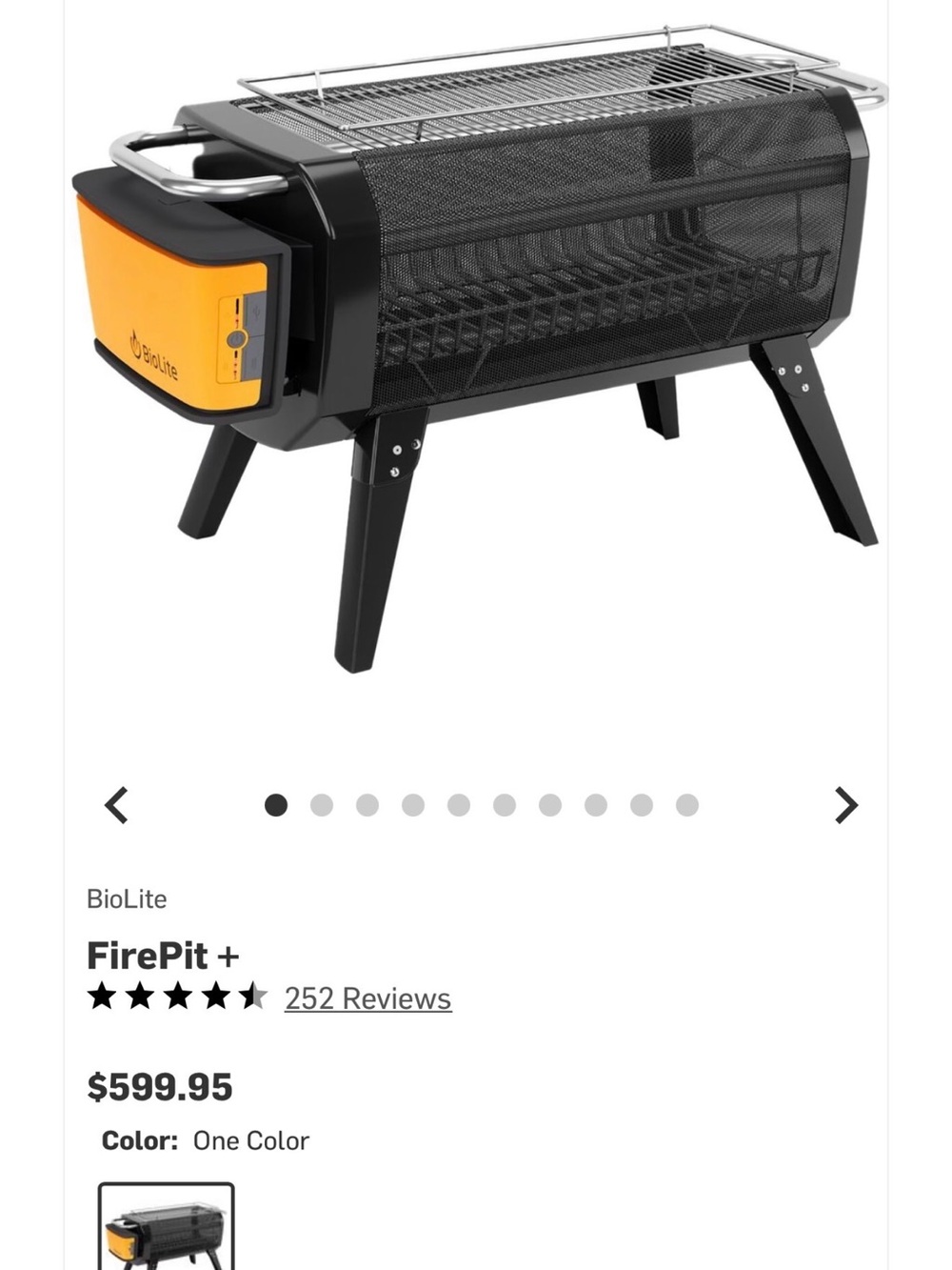 FirePit+ Portable Outdoor Fire Pit in Black & Orange